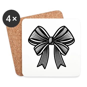 Gift ribbon - Coasters (set of 4) - white - Front