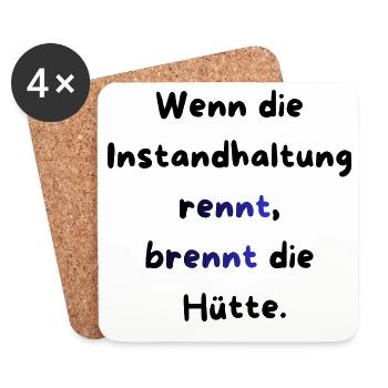 Instandhaltung T-Shirt Lustiges Geschenk Handwerk! - Untersetzer (4er-Set) - Weiß - Vorne
