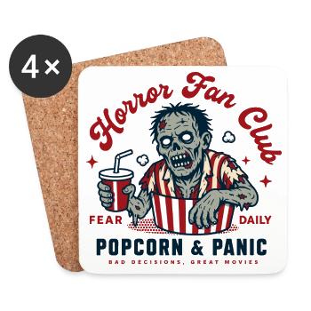 Horror Fan Club Popcorn Panic - Untersetzer (4er-Set) - Weiß - Vorne