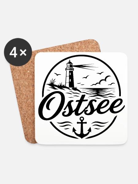 Ostsee - Untersetzer (4er-Set) - Weiß