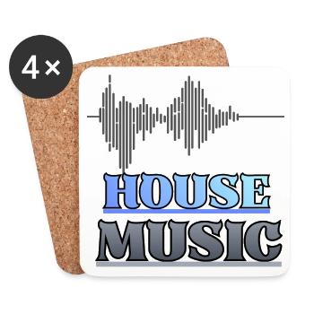 House - Untersetzer (4er-Set) - Weiß - Vorne