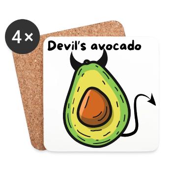 Avocat Démon Pop Cartoon - Dessous de verre (lot de 4) - blanc - Devant