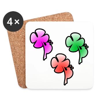 Fleur - Dessous de verre (lot de 4) - blanc - Devant