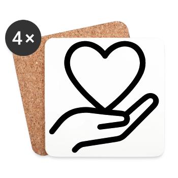 Hand Heart - Coasters (set of 4) - white - Front