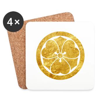 Oriental Faux Gold Sakai Japan Mon Vintage Art - Coasters (set of 4) - white - Front