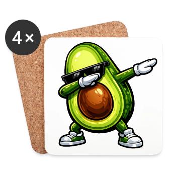 Dabbing Avocado - Coasters (set of 4) - white - Front