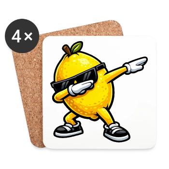 Dabbing Zitrone - Untersetzer (4er-Set) - Weiß - Vorne