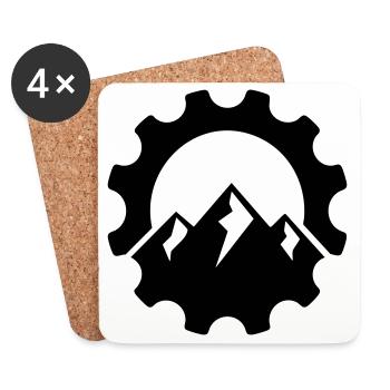 Plateau de montagne – Logo du vélo VTT - Dessous de verre (lot de 4) - blanc - Devant