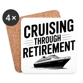 Croisière jusqu’à la retraite - Dessous de verre (lot de 4) - blanc - Devant