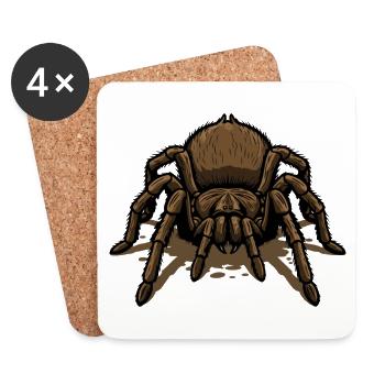 Araignee Mygale Tarantula Crawl Tattoo - Dessous de verre (lot de 4) - blanc - Devant