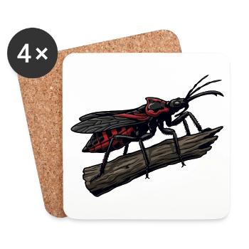 Bug Assassin Bug Hunter Red Strike Tattoo - Coasters (set of 4) - white - Front