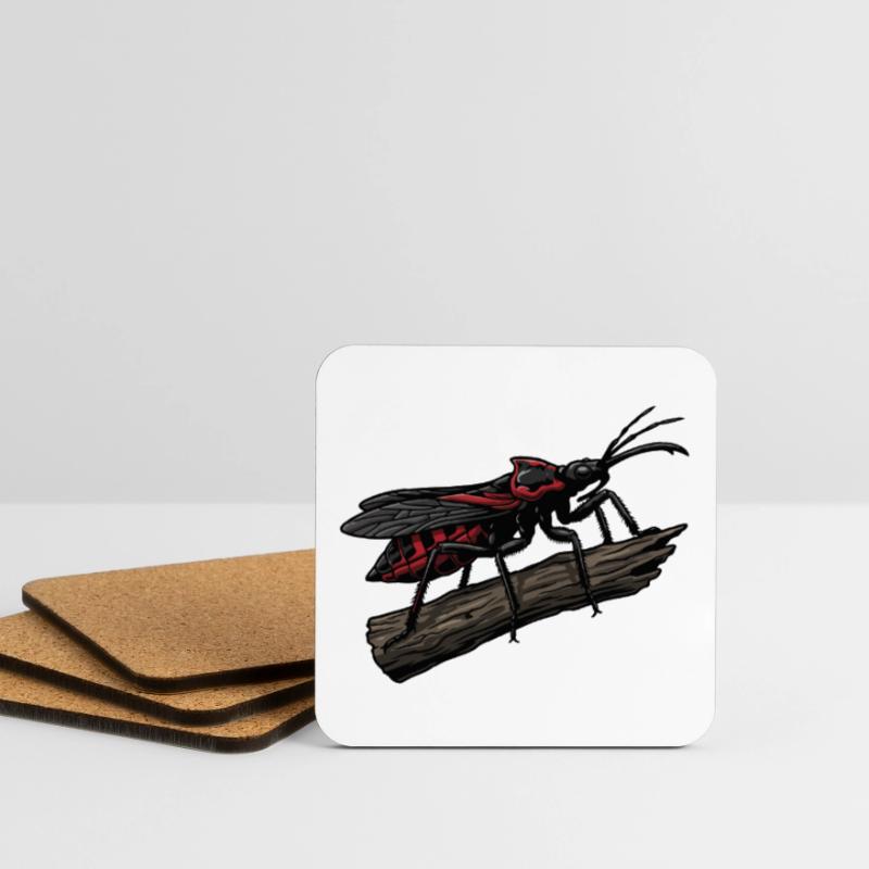 Bug Assassin Bug Hunter Red Strike Tattoo Coasters (set of 4)