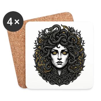 Medusa Serpent Crown - Coasters (set of 4) - white - Front