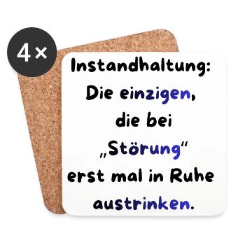 Instandhaltung T-Shirt Lustiges Geschenk Handwerk! - Untersetzer (4er-Set) - Weiß - Vorne