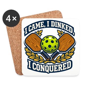 I Came, I Dinked, I Conquered Golf Badge - Coasters (set of 4) - white - Front