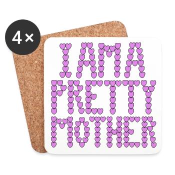 I am a pretty mother typography - Coasters (set of 4) - white - Front