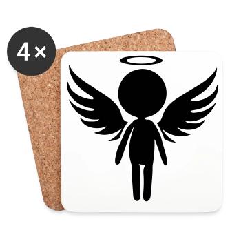 Symbole de l’ange - Dessous de verre (lot de 4) - blanc - Devant