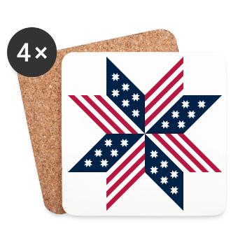 Patriotic Red White Blue Native Stars Stripes - Coasters (set of 4) - white - Front