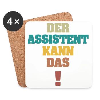 Assistent als Spruch - Untersetzer (4er-Set) - Weiß - Vorne