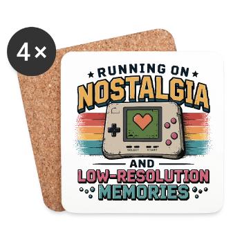 Running on Nostalgia and Low-Resolution Memories - Untersetzer (4er-Set) - Weiß - Vorne