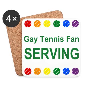 Schwule Tennisfans dienen - Untersetzer (4er-Set) - Weiß - Vorne