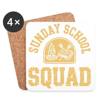 Sunday School Squad - Coasters (set of 4) - white - Front