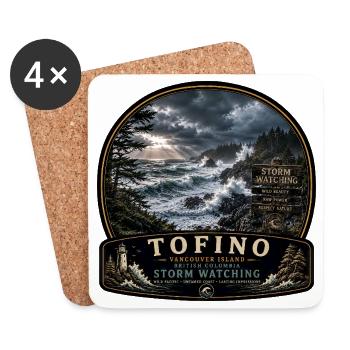 Vancouver Island Tofino Storm Watching Vacation - Coasters (set of 4) - white - Front