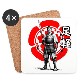 Ashigaru des Oda-Clans, Sengoku-Zeit - Untersetzer (4er-Set) - Weiß - Vorne