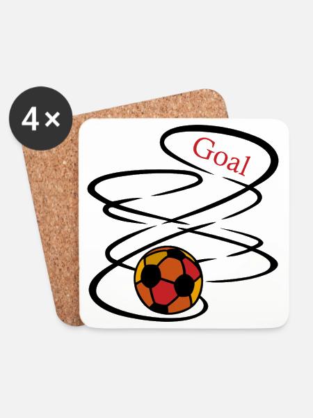 Football Goal Goal - Coasters (set of 4) - white
