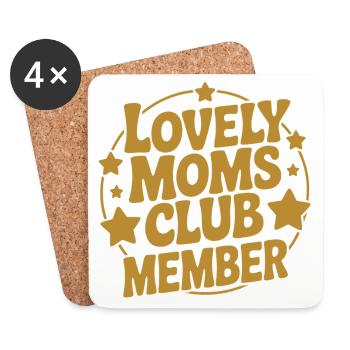 Lovely Moms Club Member - Untersetzer (4er-Set) - Weiß - Vorne