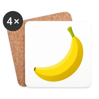banane - Dessous de verre (lot de 4) - blanc - Devant