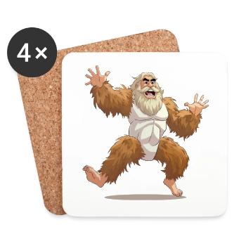 Großer Bigfoot Sprung - Untersetzer (4er-Set) - Weiß - Vorne