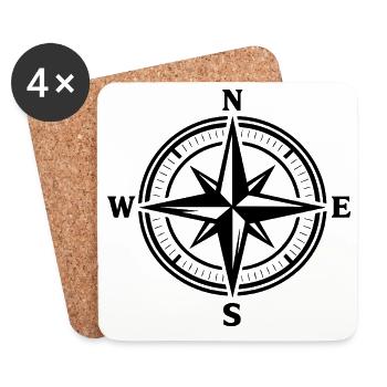 Compass - Coasters (set of 4) - white - Front