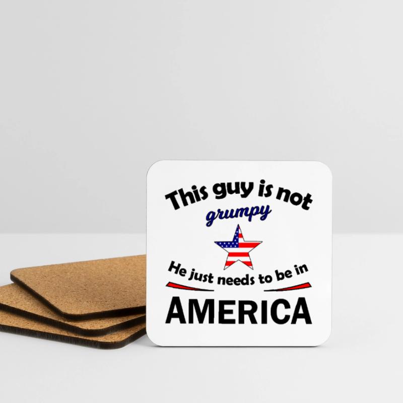 Grumpy Star mit US Flaggenstern Untersetzer (4er-Set)