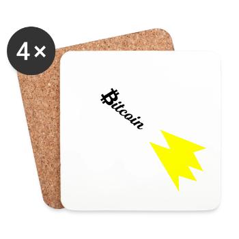Bitcoin Rocket Print - Coasters (set of 4) - white - Front