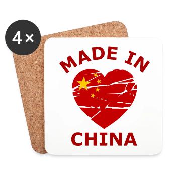 Red Heart Made in China - Coasters (set of 4) - white - Front