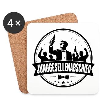 Junggesellenabschied - Untersetzer (4er-Set) - Weiß - Vorne