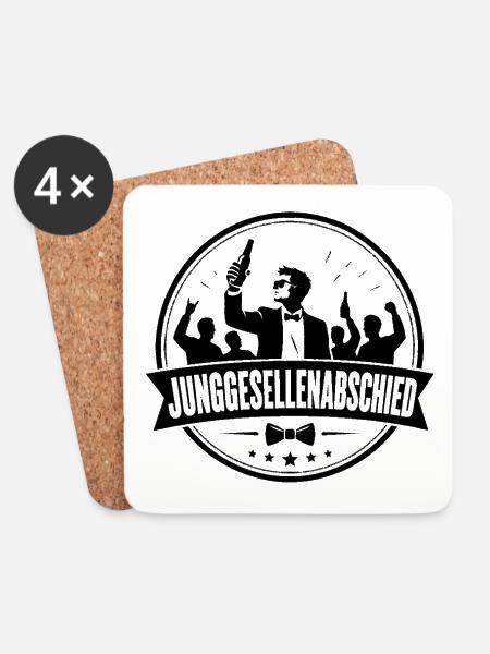 Junggesellenabschied - Untersetzer (4er-Set) - Weiß