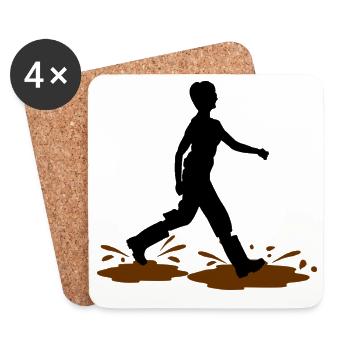 Femme Wadloper – Aventure dans la boue - Dessous de verre (lot de 4) - blanc - Devant