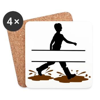 Wadloper Woman Custom – Conception de boue - Dessous de verre (lot de 4) - blanc - Devant