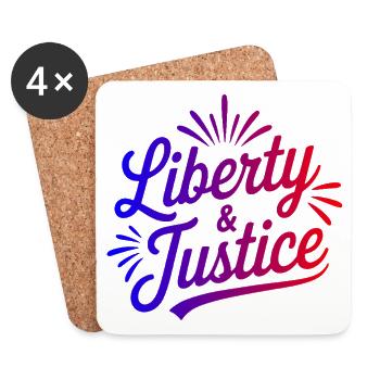 Liberty & Justice Print - Coasters (set of 4) - white - Front