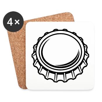 Bottle cap - Coasters (set of 4) - white - Front