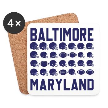 Baltimore Maryland Football City Patriot - Coasters (set of 4) - white - Front
