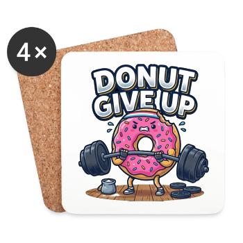 Donut Give Up Gym Fitness Spruch Workout Training - Untersetzer (4er-Set) - Weiß - Vorne