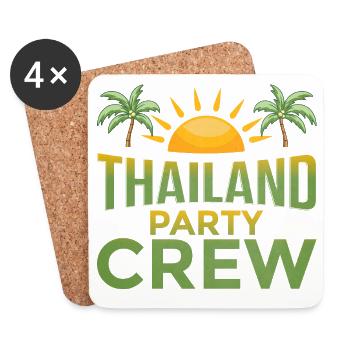 Équipage de la fête en Thaïlande - Dessous de verre (lot de 4) - blanc - Devant