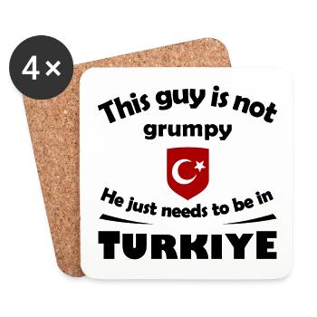 Türkische Schildemblem Mondstern - Untersetzer (4er-Set) - Weiß - Vorne