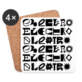 Logo-Design der Elektro-Musiktypografie - Untersetzer (4er-Set) - Weiß - Vorne