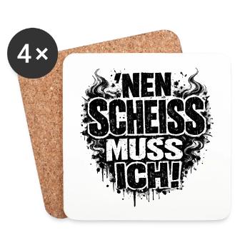Einen Scheiß Muss Ich Statement - Untersetzer (4er-Set) - Weiß - Vorne