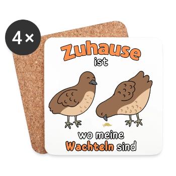 Zuhause ist wo meine Wachteln sind - Untersetzer (4er-Set) - Weiß - Vorne