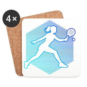 Padel Accessories Gift for Padel for Beginners Fans - Coasters (set of 4) - white - Front